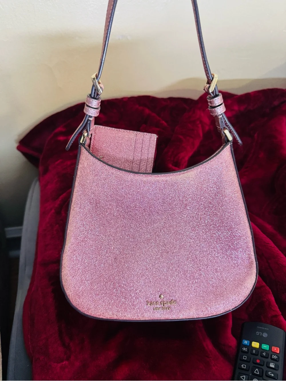 kate spade Rose Pink Glitter Shoulder Bag